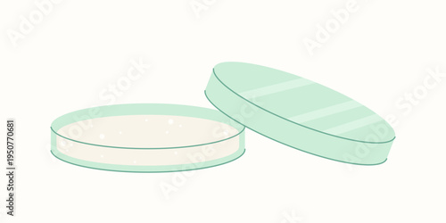 Open petri dish with culture medium