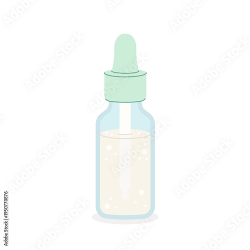 Glass dropper bottle with liquid serum
