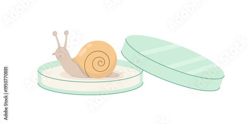 Open petri dish with snail
