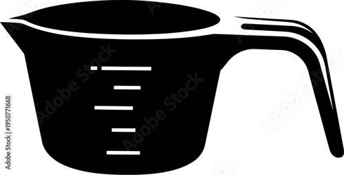 Black plastic measuring cup icon