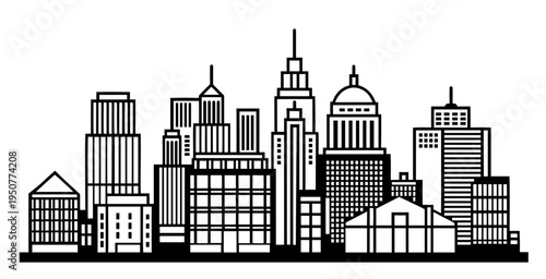 City skyline silhouette representing urban life and modernity