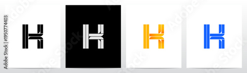 Parallel Geometric Rectangles Square Alphabet Initial Letter Logo Design K