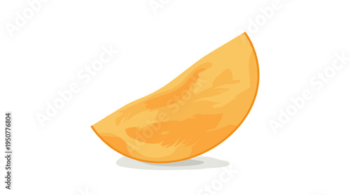 Single slice of ripe mango with juicy texture