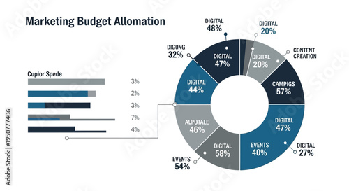Vector marketing budget allocation infographic
