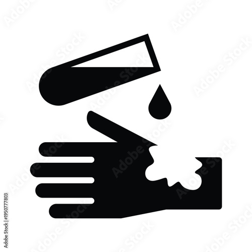 Corrosive Chemical Icon – Acid Hazard Safety Symbol