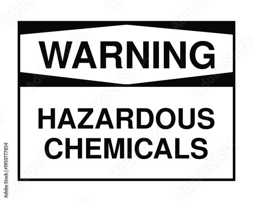 Warning Hazardous Chemicals Sign – Industrial Chemical Safety Warning Label