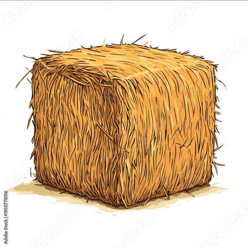 simple vector hay bale clipart illustration white background vector art style simple design flat illustration no shadows