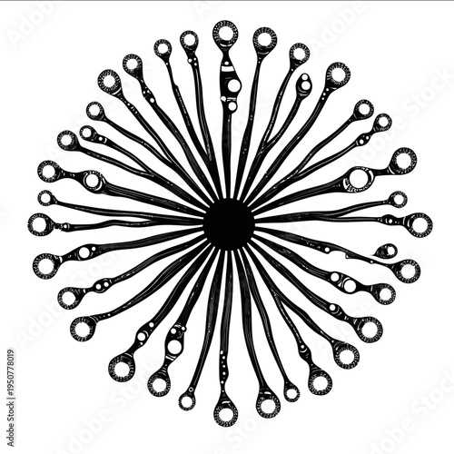 black silhouette diatom on a white backgrounk vector