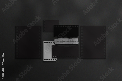 Abstract art composition featuring a torn piece of paper with handwritten text