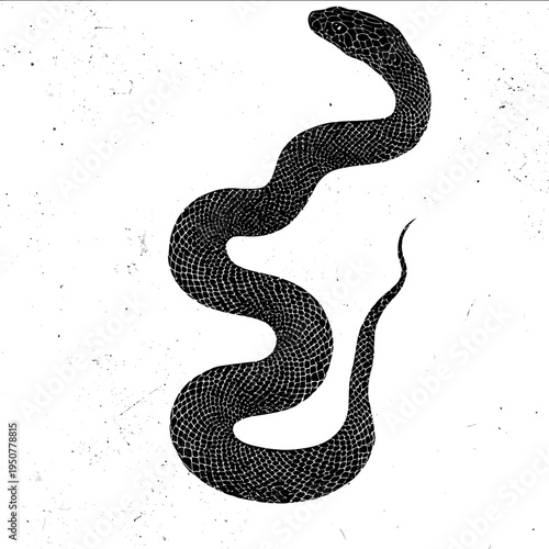 black silhouette bull snake on a white backgrounk vector
