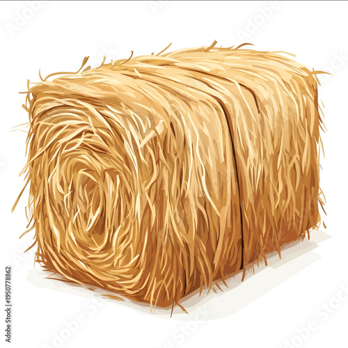 simple vector hay bale clipart illustration white background vector art style simple design flat illustration no shadows