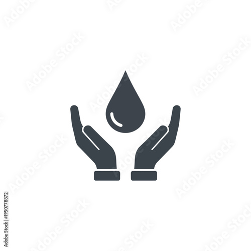 Hands holding a drop of water, symbolizing care and conservation of liquid resources