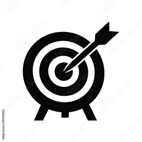 silhouette of dart hitting target icon