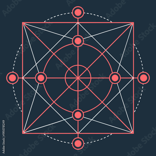 Abstract background featuring a 3d social network concept with colorful hexagons and a global technology structure connecting people through a digital web molecule