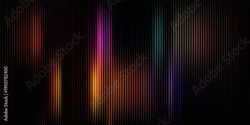 Abstract dark background with red vertical speed lines, glowing neon stripes gradient on black, futuristic technology pattern for gaming, automotive, and cinematic posters.