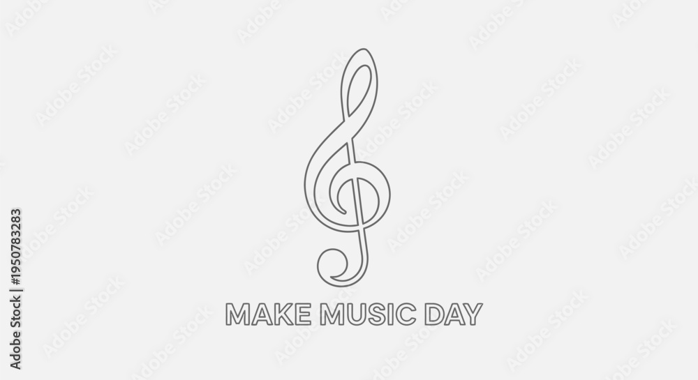 Fototapeta premium Treble Clef Music Symbol Make Music Day.