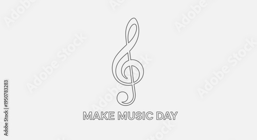 Treble Clef Music Symbol Make Music Day.