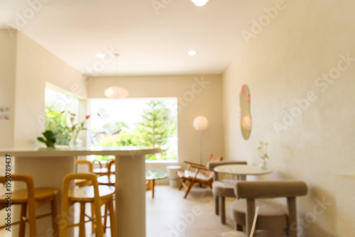 Blurred background cafe coffee shop restaurant in shopping mall with light bokeh business event retail store. Banner Blurred background cafe coffee shop restaurant in shopping mall with light bokeh