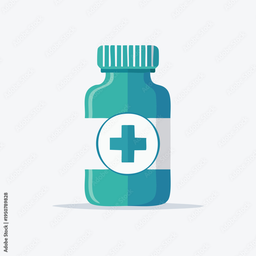 Obraz premium Pill Bottle with Medical Cross Symbol.