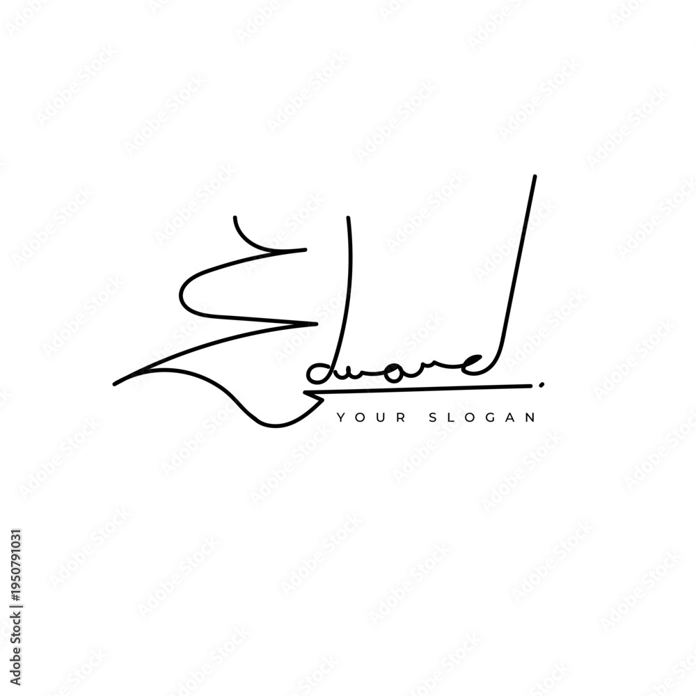 Fototapeta premium Edward name signature logo vector design