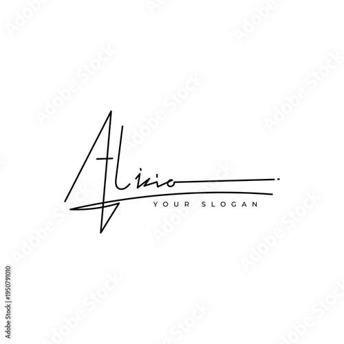Принти на полотні Alicia name signature logo vector design