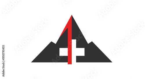 Mountain Logo With Red Number One.