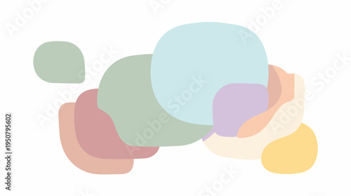 Clinical Abstract Shapes in Pastel Colors a Serene and Modern Graphic Design