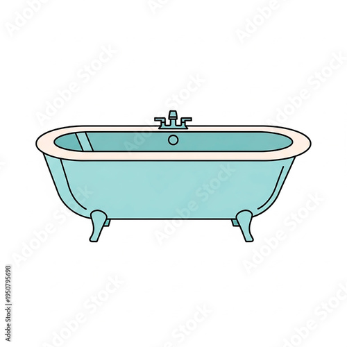 Wallpaper Mural Vintage clawfoot bathtub illustration providing bathroom hygiene concept Torontodigital.ca