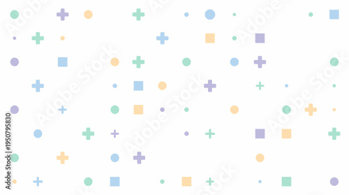 Clean Abstract Geometric Pattern with Soft Pastel Shapes and Minimalist Design Elements