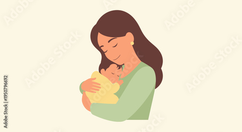 Mother Holding Baby Close to Chest.