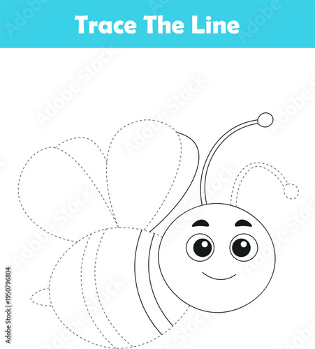 Handwriting Practice. Tracing lines and coloring animals for children. Vector Illustration
