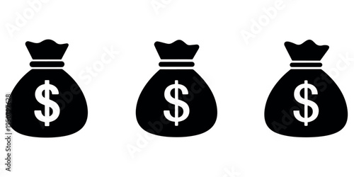 Money bag icon, vector illustration, moneybag flat simple cartoon style, financial wealth sign or symbol isolated on white background