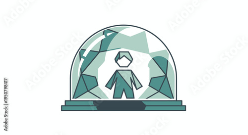 Person Inside a Glass Globe Object.