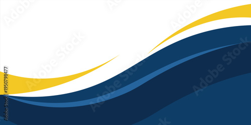 blue and yellow wavy shape background. suitable for business poster design, corporate banner, presentation, flyer, social media post. vector illustration