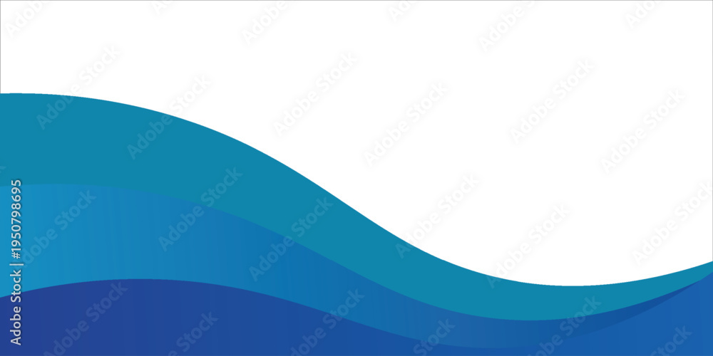 Naklejka premium Elegant abstract background with blue wave flow shape on a light background.