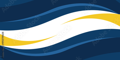 blue and yellow wavy shape background. suitable for business poster design, corporate banner, presentation, flyer, social media post. vector illustration