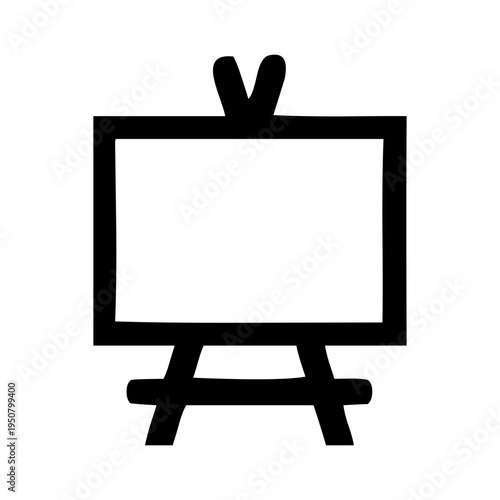 Blank Canvas on Easel Icon – Artist Painting Board Symbol for Art Studio, Creative Design, and Illustration Projects