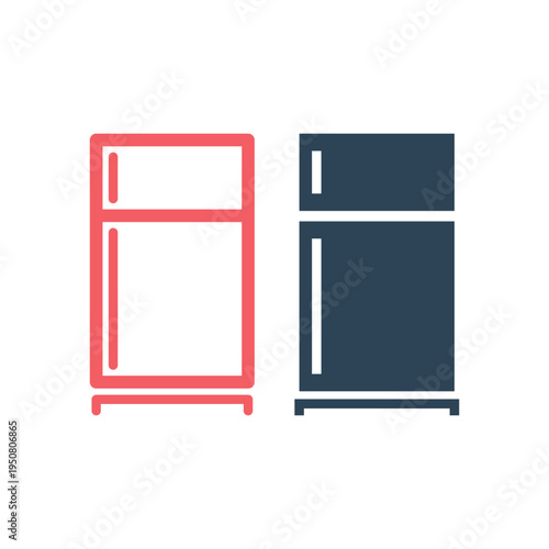 Refrigerator electronic icons set, Freezer cold design illustration.