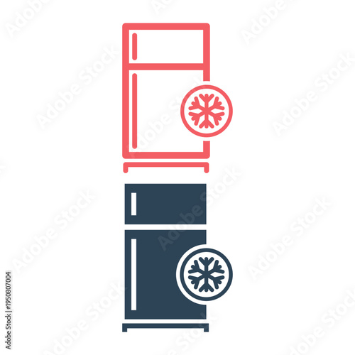 Refrigerator electronic icons set, Freezer cold design illustration.