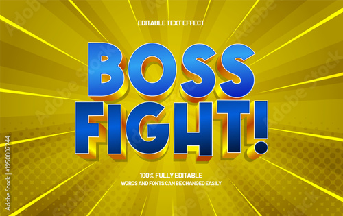 Boss Fight Editable Text Effect - Epic Fantasy Adventure Typography for Game and Movie Title