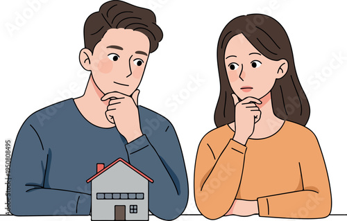 Couple Thinking About House Investment Planning Future Decision Making