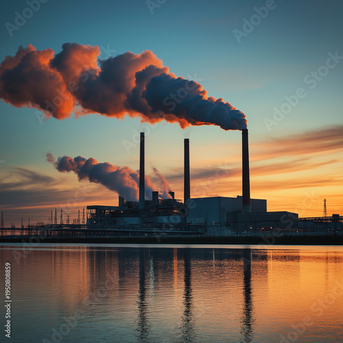 power plant at night