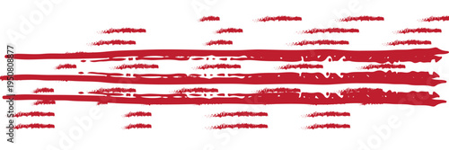 Red pencil line isolated on white background. Vector