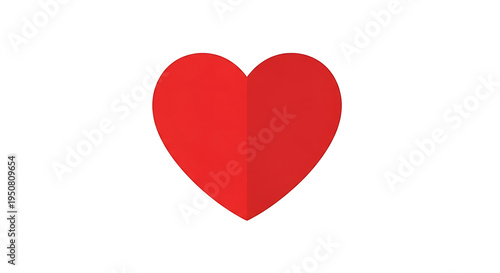Free Download A simple red heart shape centered on a white background with a slight shadow effect on the right side ai generated - GFXLoad