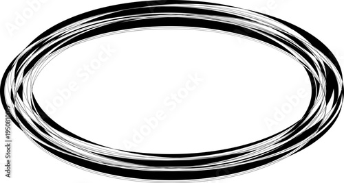 Oval frame created using handdrawn line paths
