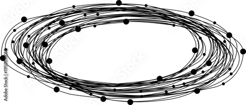 Horizontal oval frame formed by vector scribble paths