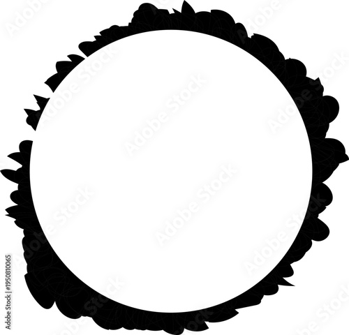 Circular border formed by ink blot line structure