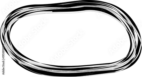 Rounded rectangle frame created with irregular scribble lines