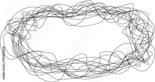 Oval ring created with scribble line paths