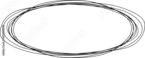 Horizontal oval ring created with sketch line strokes